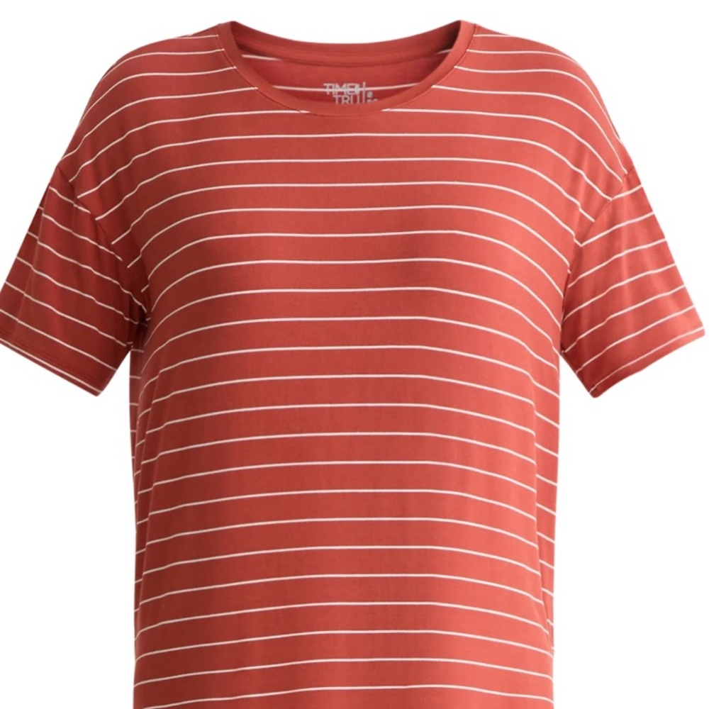Time and Tru Women’s Crewneck Tunic Tee with Short Sleeves